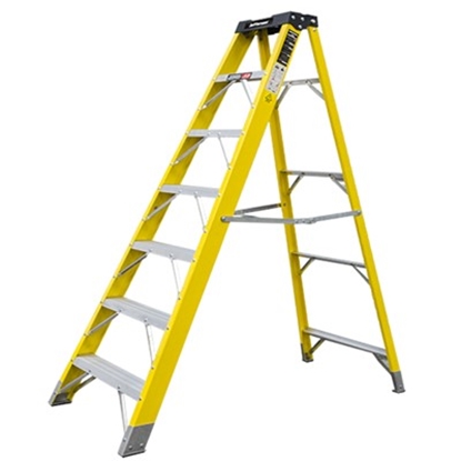 Picture of 7 Tread Fibreglass Step Ladder- JEFLADFGLS07