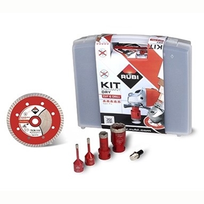 Picture of Rubi Dry Tile Drilling & Cutting Kit - 4x Drill Bits & 115mm Blade 68923