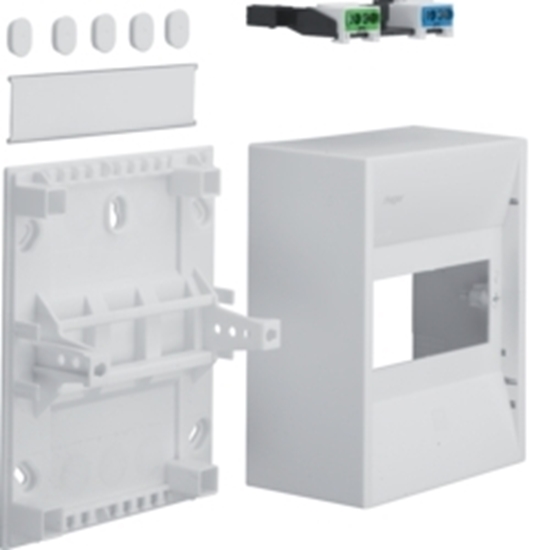 Picture of Mini-enclosure, gamma, 6 module, protect. class IP30, 1xPE, 1xNb GD106N