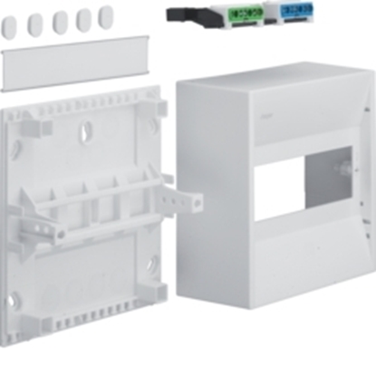 Picture of Mini-enclosure, gamma, 8 module, protect. class IP30, 1xPE, 1xN GD108N