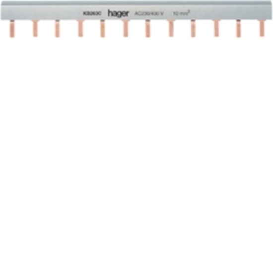 Picture of insulated busbar 2P 63A prong 10mm² 24M KB263C