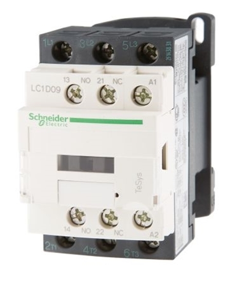 Picture of Schneider Electric Tesys D LC1D 3 Pole Contactor, 3NO, 9 A, 4 kW, 230 V ac Coil LC1D09P7