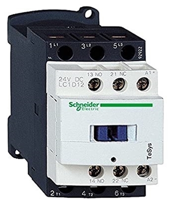 Picture of Schneider Electric Tesys D LC1D 3 Pole Contactor, 3NO, 12 A, 5.5 kW, 24 V ac Coil LC1D12B7