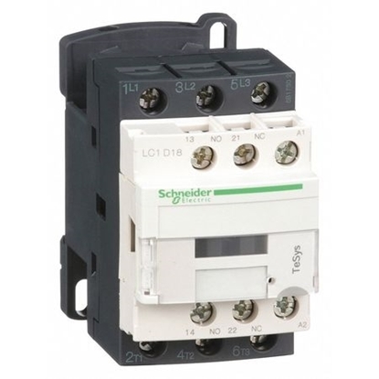 Picture of Schneider Electric Tesys D LC1D 3 Pole Contactor, 3NO, 18 A, 7.5 kW, 24 V ac Coil  LC1D18B7