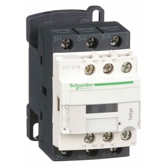 Picture of Schneider Electric Tesys D LC1D 3 Pole Contactor, 3NO, 18 A, 7.5 kW, 230 V ac Coil  LC1D18P7