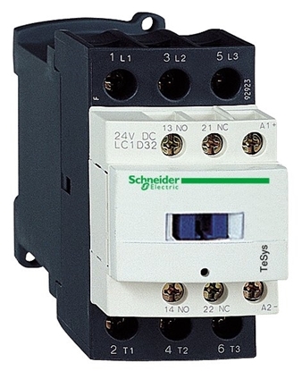 Picture of Schneider Electric Tesys D LC1D 3 Pole Contactor, 3NO, 32 A, 15 kW, 24 V ac Coil LC1D32B7