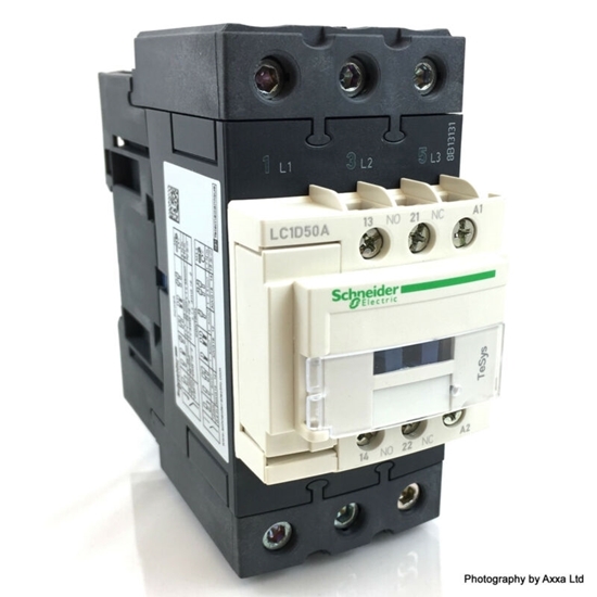 Picture of Schneider Electric Tesys D LC1D 3 Pole Contactor, 3NO, 50 A, 22 kW, 24 V ac Coil LC1D50AB7