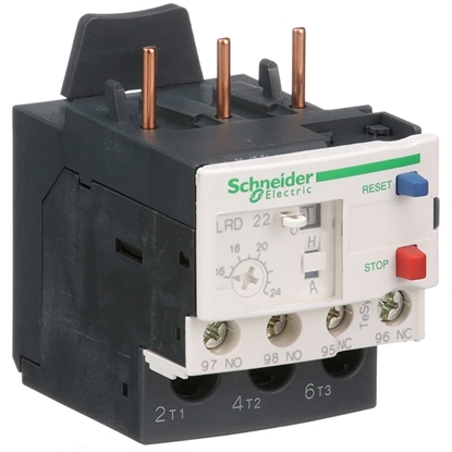 Picture of Schneider Electric Thermal Overload Relay NO/NC, 16 → 24 A, 24 A  LRD22