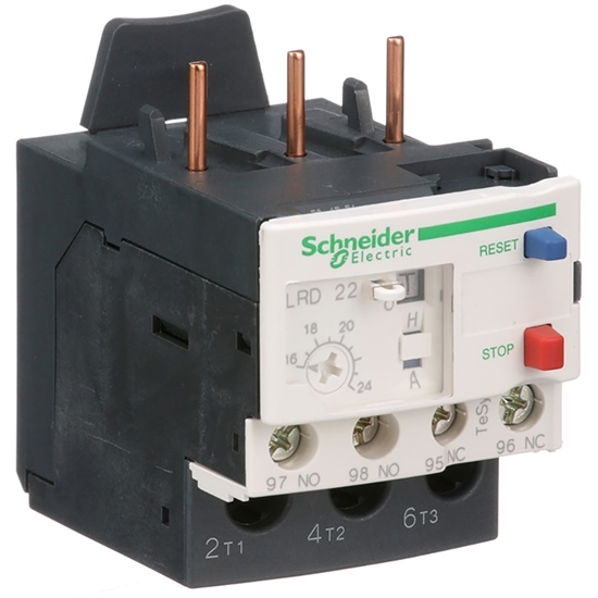 Picture of Schneider Electric Thermal Overload Relay NO/NC, 16 → 24 A, 24 A  LRD22