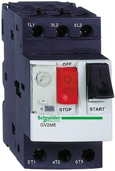 Picture of Schneider Electric TeSys 690 V Motor Protection Circuit Breaker, 3P Channels, 1.6 → 2.5 A, 3 kA GV2ME07