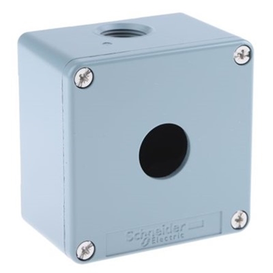 Picture of Schneider Electric Harmony XAP Push Button Enclosure, 1 Hole Blue, 22mm Diameter None Metal XAPM1201H29