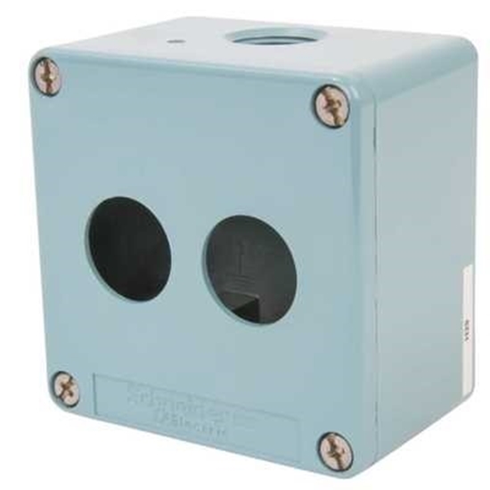 Picture of Schneider Electric Harmony XAP Push Button Enclosure, 2 Hole Blue, 22mm Diameter None Metal XAPM1202H29