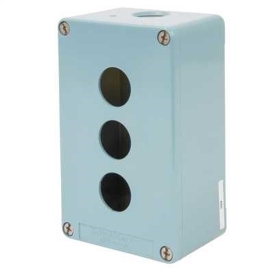 Picture of Schneider Electric Harmony XAP Push Button Enclosure, 3 Hole Blue, 22mm Diameter None Metal XAPM2203H29