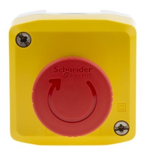 Picture of Schneider Electric Harmony, Yellow, Twist to Reset 40mm Mushroom Head Emergency Button  XALK178