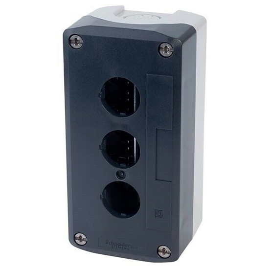 Picture of Schneider Electric Harmony XALD Push Button Enclosure, 3 Hole Grey, 22mm Diameter None Plastic XALD03