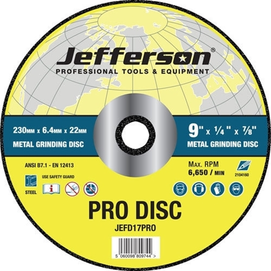 Picture of 9" Metal Grinding Abrasive Disc 22mm Bore - JEFD17PRO