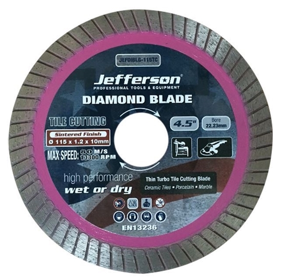 Picture of 115mm Tile Cutting Diamond Blade - JEFDIBLG-115TC