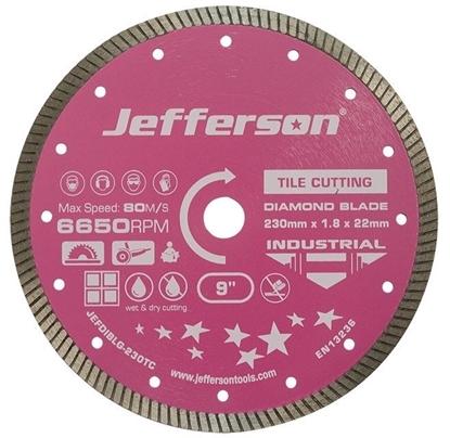 Picture of 230mm Tile Cutting Diamond Blade - JEFDIBLG-230TC