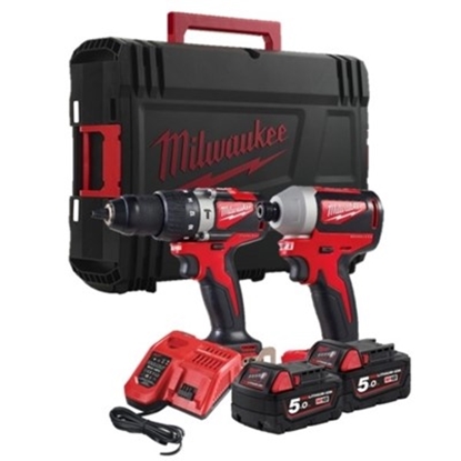 Picture of Milwaukee [M18BLPP2A2-502X] Brushless Combi Drill & Impact Driver (2x5Ah)