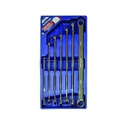 Picture of Extra Long 7 Piece Double Ring Fixed/Ratchet End Spanner Set