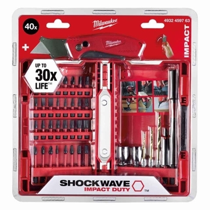 Picture of Milwaukee SHOCKWAVE Impact Rated 40 Piece Bit Set & Knife
