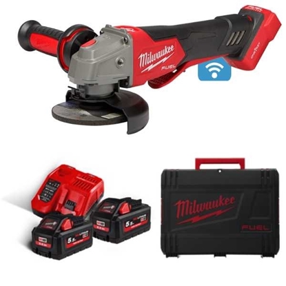 Picture of Milwaukee [M18ONEFSAG115XPDB-552X] 18V  FUEL ONE-KEY 115mm Angle Grinder (2x5.5Ah)