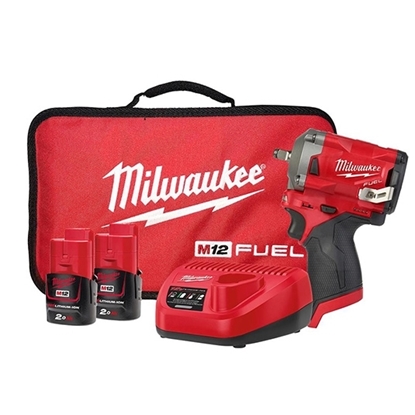 Picture of Milwaukee [M12FIW38-202B] 12V FUEL 3/8" Stubby Impact Wrench (2x2Ah)