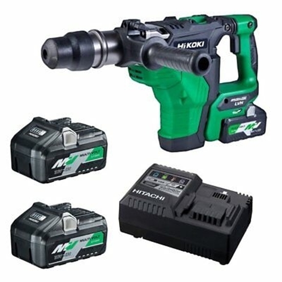 Picture of HiKOKI DH36DMA/JAZ 36V MultiVolt Brushless Rotary Hammer SDS Max with 2 x 4.0Ah/8.0Ah Multi Volt Batteries