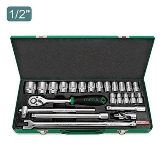 Picture of Toptul 1/2"Dr Socket set 24Pc (metric) metal case QGCAD2403