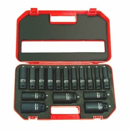 Picture of 16 Piece 1/2" Deep Impact Socket Set JEFISOC12-01