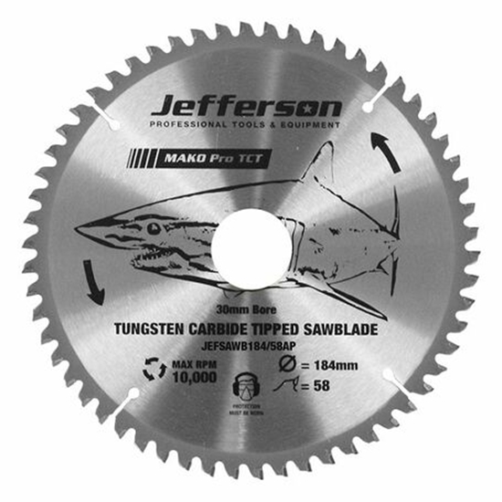 Picture of 7" TCT Blade 58T Aluminium & Plastic JEFSAWB184-58AP