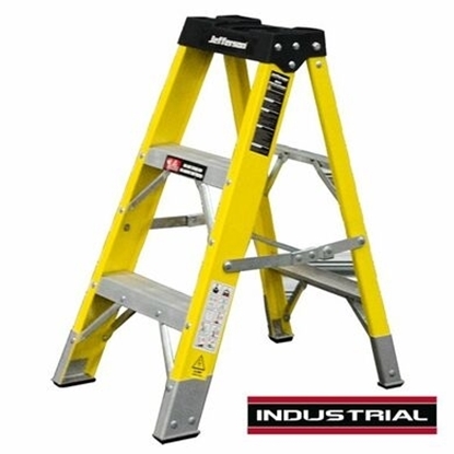 Picture of 3 Tread Fiberglass Step Ladder JEFLADFGLS03