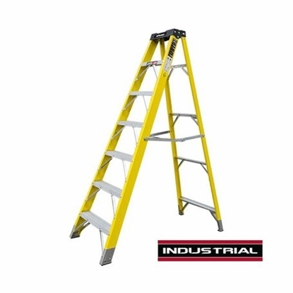 Picture of 7 Tread Fiberglass Step Ladder JEFLADFGLS07