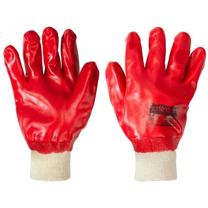 Picture of Red PVC Knit-Wrist Safety Work Gloves JEFGLPVCKW-XL