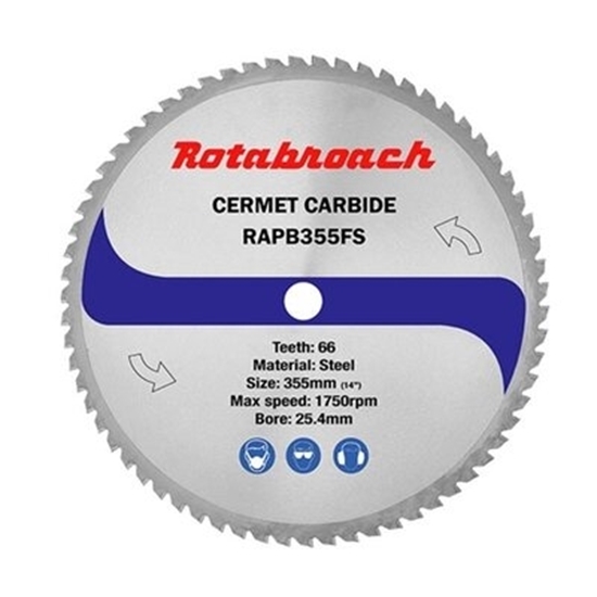 Picture of RotabroachMild Steel Cermet Blade 355mm x 25.4mm x 66T RAPB355FS