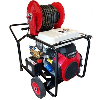 Picture of Maxflow Industrial Twin-Cylinder Pressure Washer - Honda GX630 33 LPM Trolley Frame + Reel