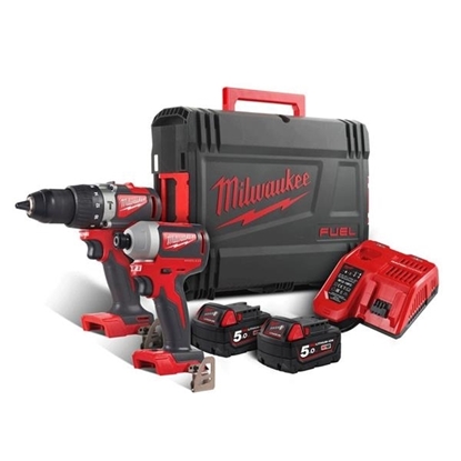 Picture of Milwaukee M18BLPP2A2-502X M18 Brushless Combi Drill & Impact Driver (2x5Ah)