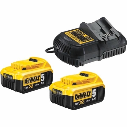 Picture of Dewalt DCB115P2 18v 5Ah Li-Ion XR Slide Battery x 2 Pack + DCB115 Charger