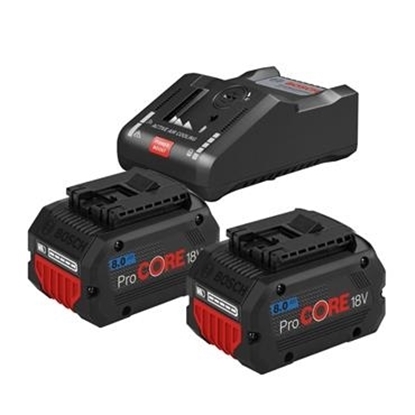 Picture of Bosch 1600A016GR Battery Starter Set: 2 x GBA 8Ah ProCORE 18V Batteries + GAL 18V-160 C Charger