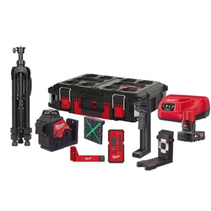 Picture of Milwaukee M123PLKIT-401P Green 360 Degrees 3 Plane Laser Accessories Kit