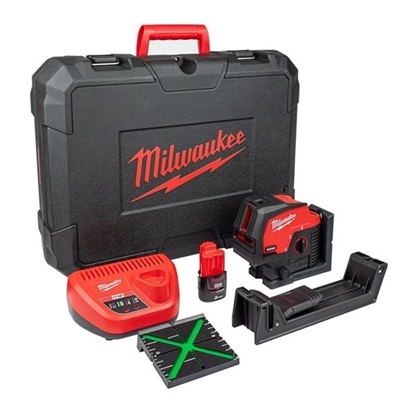 Picture of Milwaukee M12CLLP-301C 12V Green Cross Line Laser With Plumb Points (1x3.0Ah)