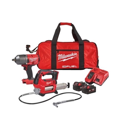 Picture of Milwaukee M18FPP2AI-502B 18V Impact Wrench & Grease Gun Powerpack (2x5.0Ah)