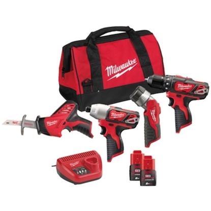Picture of Milwaukee M12BPP4A-202B 4 Piece M12 Sub Compact Power Pack (2x2Ah)