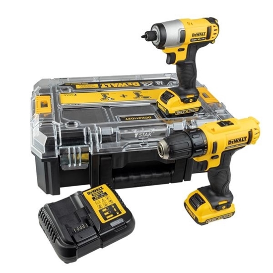 Picture of DeWalt DCK211D2T 10.8v Drill Driver & Impact Driver Twin Kit (2x2Ah)