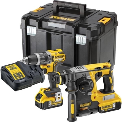 Picture of DeWalt DCK207P2 XR 18V SDS+ Hammer Drill & Combi Drill Twin Pack (2x5Ah)