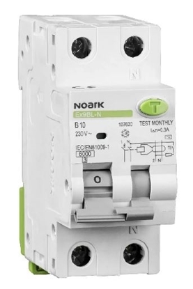 Picture of Noark Residual Circuit Breaker with Overcurrent protection Ex9BL-N 1P+N B40 A 100mA