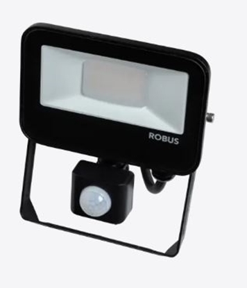 Picture of ROBUS SELEST 10W Floodlight With PIR IP65 CCT3 Black c/w 1m Flex
