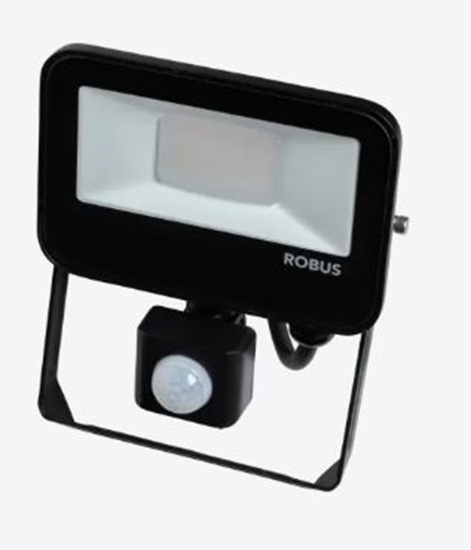 Picture of ROBUS SELEST 10W Floodlight With PIR IP65 CCT3 Black c/w 1m Flex
