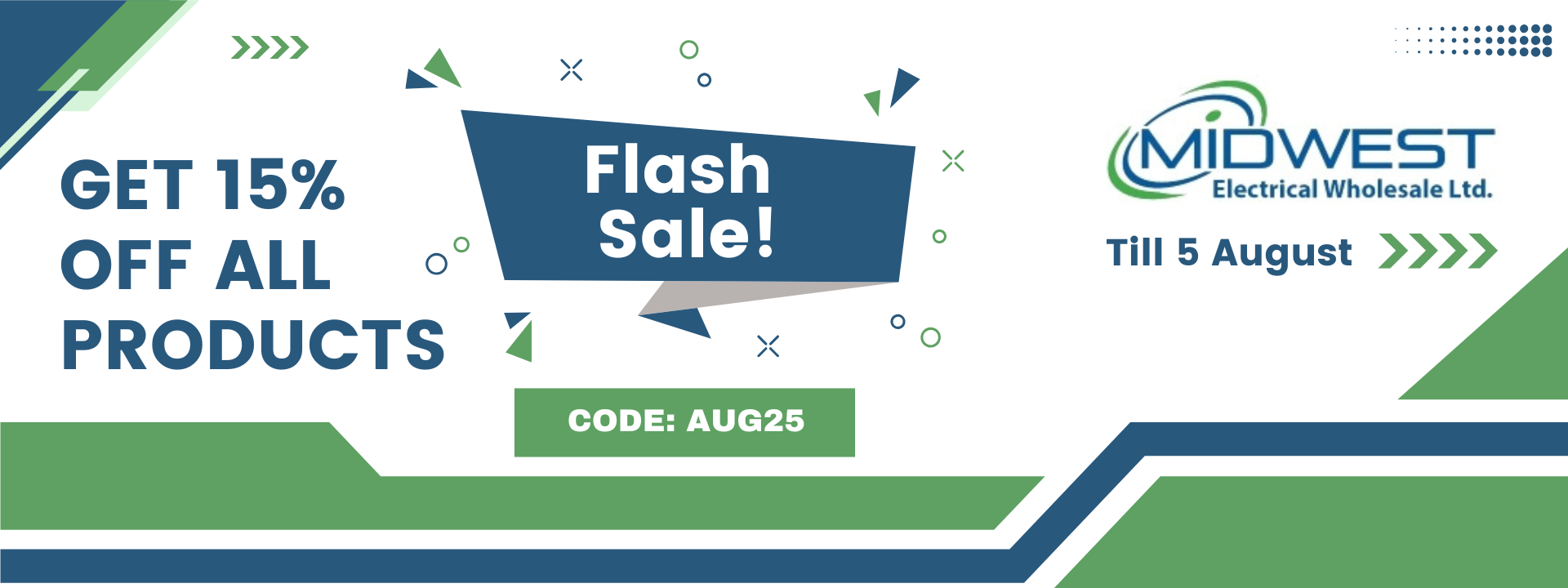 15 % off on all products till 5 August, 1 pm
